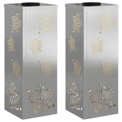 Lumină Solară LED Alei, Oțel Inoxidabil, 2 bucăți