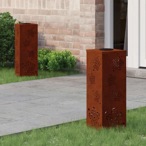 Lumină Solară LED Alei Oțel Corten | Iluminat Exterior
