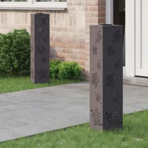 Lămpi LED Solare pentru Alei, Oțel Negru | Livrare Gratuită