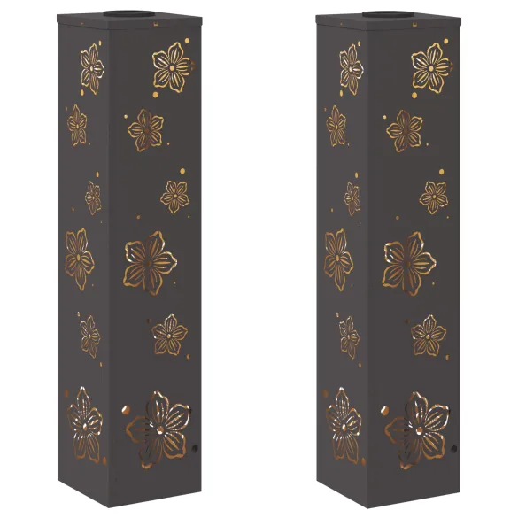 Lămpi LED Solare pentru Alei, Oțel Negru | Livrare Gratuită