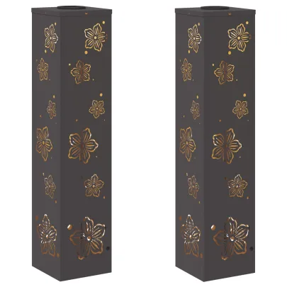 Lămpi LED Solare pentru Alei, Oțel Negru | Livrare Gratuită