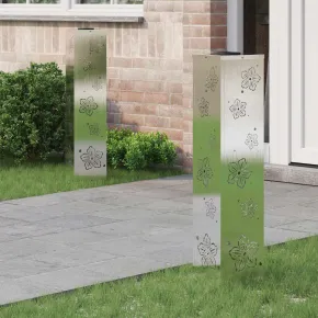 Lămpi LED Solare pentru Alei | Set 2 bucăți | Oțel Inoxidabil