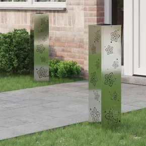 Lumină Solară LED Alei Galvanizat 2 Bucăți | Livrare Gratuită