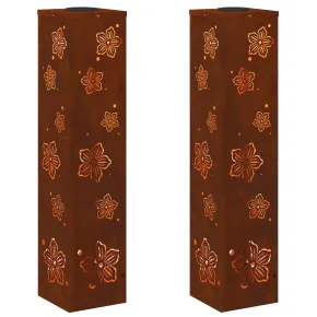 Lumină Solară LED pentru Alei Oțel Corten - 2 bucăți 2