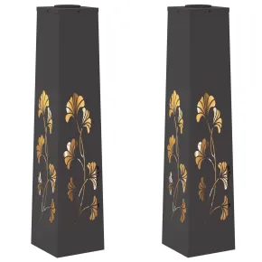 Lumină Solară LED Alei | 2 Piese | Oțel Negru 2