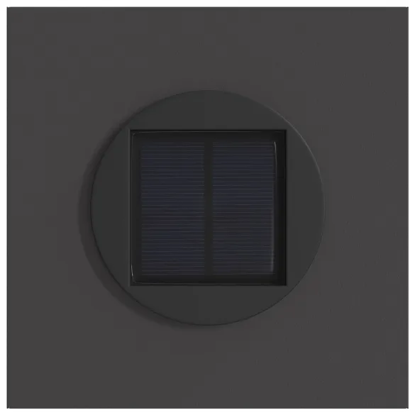 Lumină Solară LED Alei | 2 Piese | Oțel Negru
