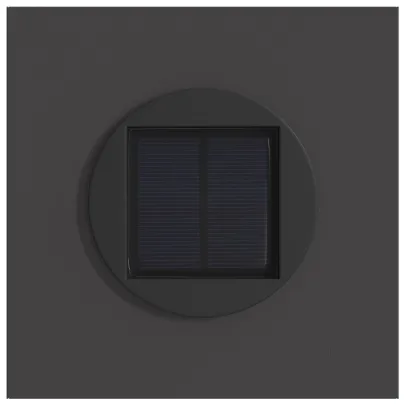Lumină Solară LED Alei | 2 Piese | Oțel Negru