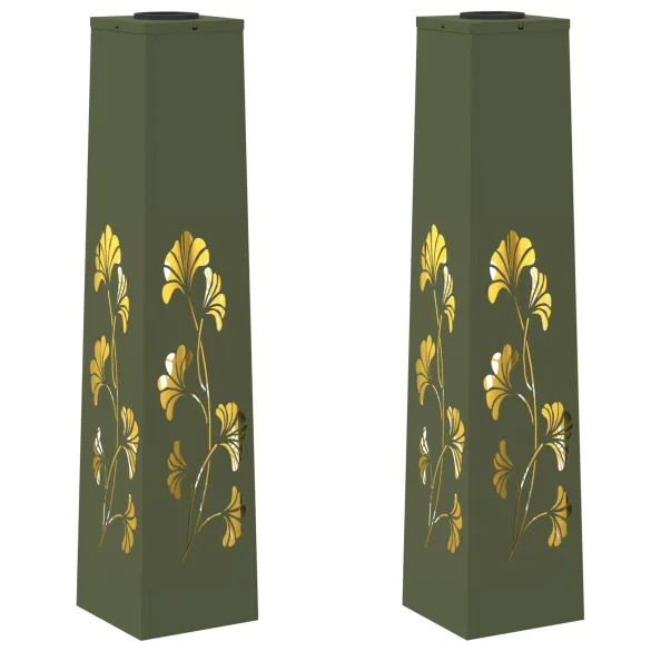 Lumină Solară LED Alei - 2 bucăți, Verde măsliniu