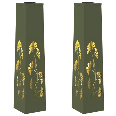 Lumină Solară LED Alei - 2 bucăți, Verde măsliniu