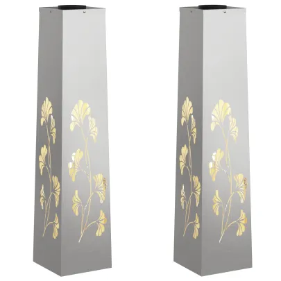 Lămpi LED Solare pentru Alei | 2 bucăți | Oțel Inoxidabil