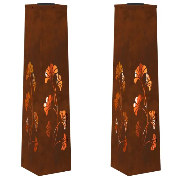 Lumină Solară LED Alei Oțel Corten | Livrare Gratuită