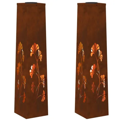 Lumină Solară LED Alei Oțel Corten | Livrare Gratuită