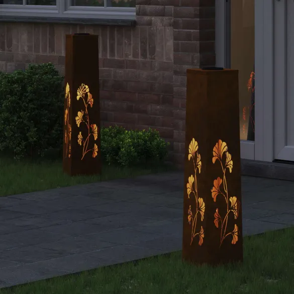 Lumină Solară LED Alei Oțel Corten | Livrare Gratuită