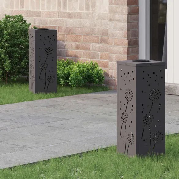 Lămpi LED Solare pentru Alei, 2 bucăți | Oțel Rezistent