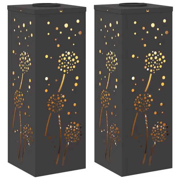 Lămpi LED Solare pentru Alei, 2 bucăți | Oțel Rezistent