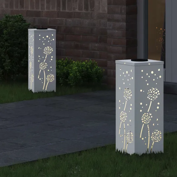 Lumină Solară LED Alei | 2 bucăți | Oțel Rezistent