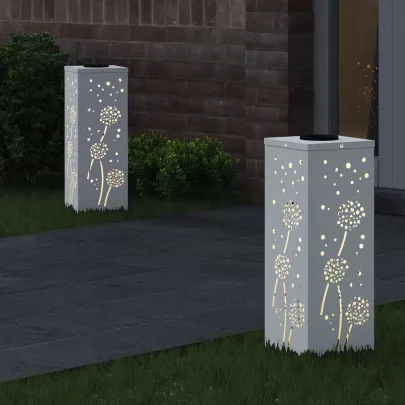 Lumină Solară LED Alei | 2 bucăți | Oțel Rezistent