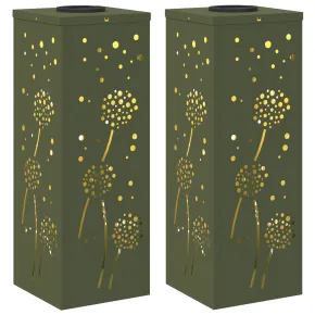 Lămpi LED Solare pentru Alei - 2 bucăți, Verde măsliniu 2