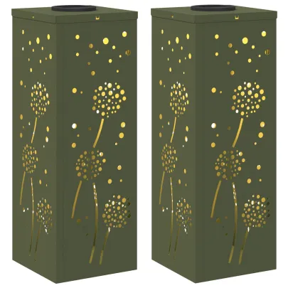 Lămpi LED Solare pentru Alei - 2 bucăți, Verde măsliniu