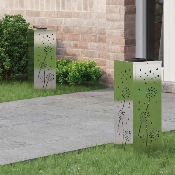 Lămpi LED Solare pentru Alei | 2 bucăți | Oțel Inoxidabil