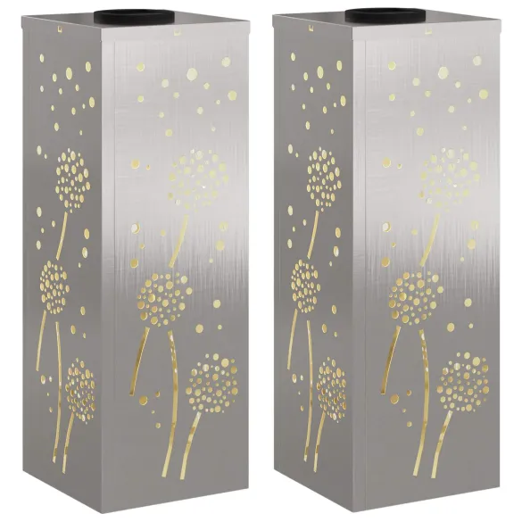 Lămpi LED Solare pentru Alei | 2 bucăți | Oțel Inoxidabil