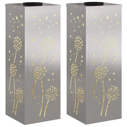 Lămpi LED Solare pentru Alei | 2 bucăți | Oțel Inoxidabil