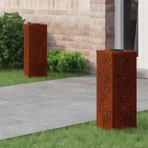 Lumină Solară LED Alei Oțel Corten | Iluminat Exterior