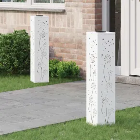 Lumină Solară LED Alei | 2 bucăți, Oțel Alb