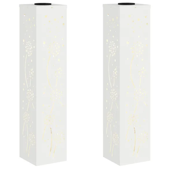 Lumină Solară LED Alei | 2 bucăți, Oțel Alb