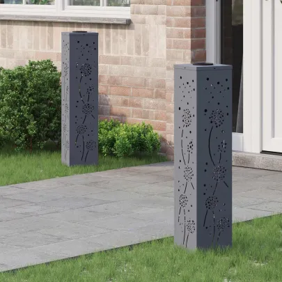 Lumini LED Solare pentru Alei, Antracit, 2 bucăți