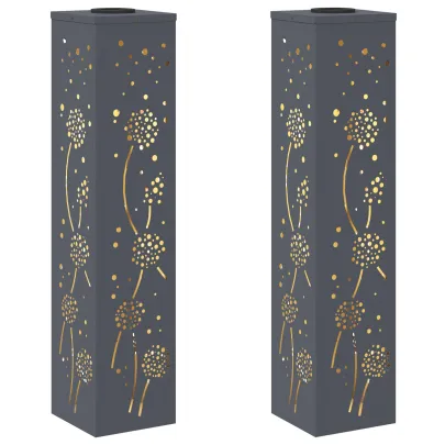 Lumini LED Solare pentru Alei, Antracit, 2 bucăți