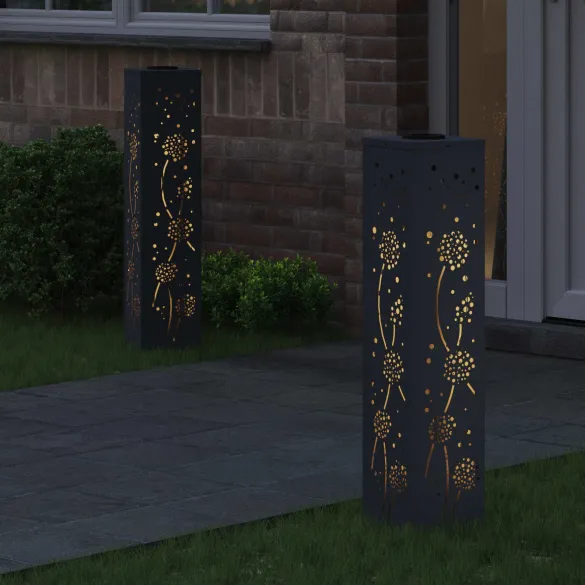 Lumini LED Solare pentru Alei, Antracit, 2 bucăți