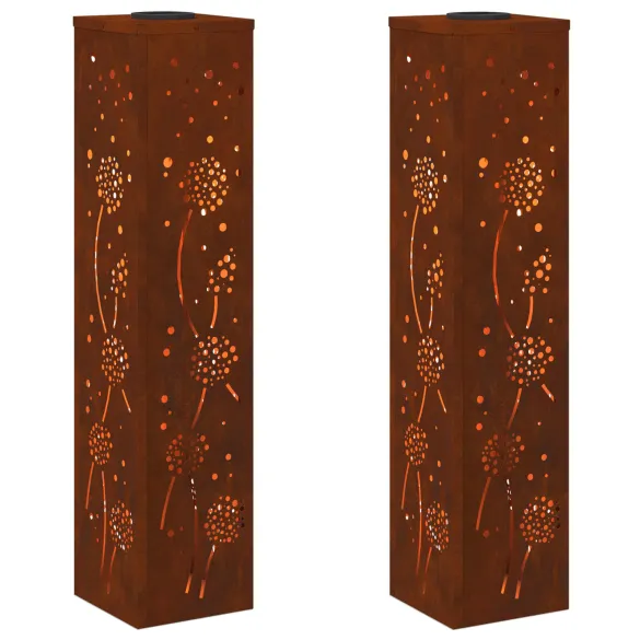 Lămpi LED Solare Oțel Corten | Iluminat Grădină