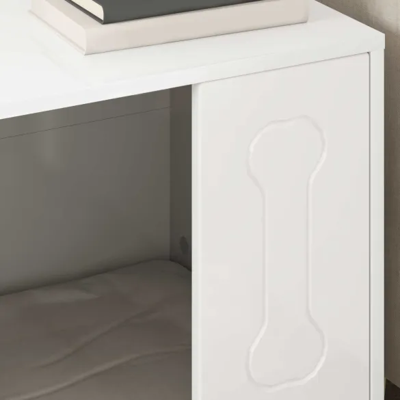 Casa pentru Caini, Alb Lucios, Lemn Compozit