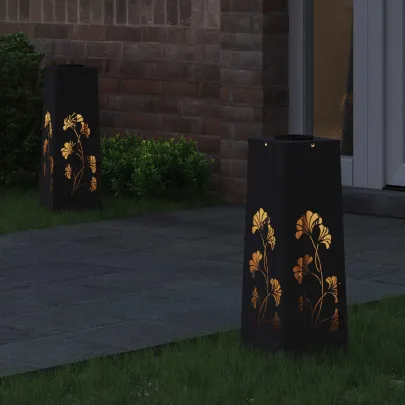 Lămpi LED Solare pentru Alei, Negru | Livrare Gratuită