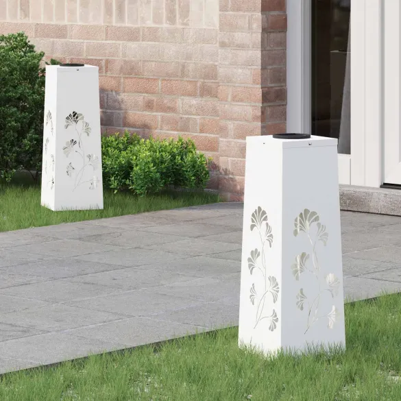 Lumină Solară LED Alei 2 bucăți | Iluminat Exterior Alb