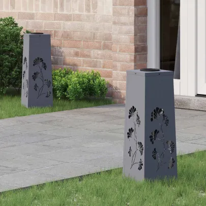 Lămpi LED Solare pentru Alei Antracit - 2 Bucăți