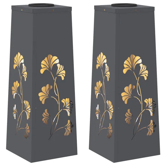 Lămpi LED Solare pentru Alei Antracit - 2 Bucăți