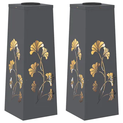 Lămpi LED Solare pentru Alei Antracit - 2 Bucăți