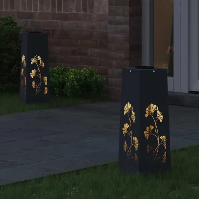 Lămpi LED Solare pentru Alei Antracit - 2 Bucăți