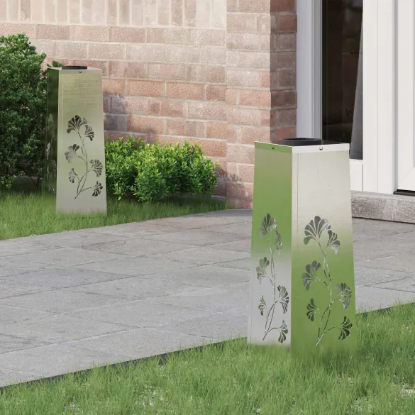 Lumină Solară LED Alei | 2 bucăți Oțel Inoxidabil