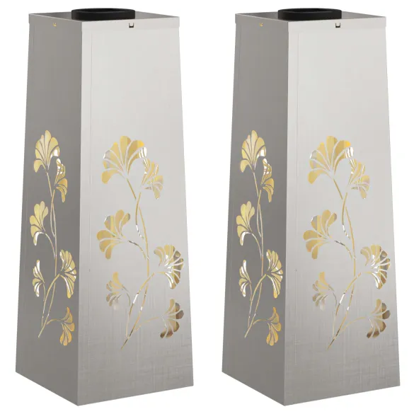 Lumină Solară LED Alei | 2 bucăți Oțel Inoxidabil