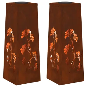 Lumină Solară LED Alei Oțel Corten | 2 Bucăți 2