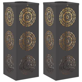 Lămpi LED Solare pentru Alei | 2 bucăți | Oțel Negru 2