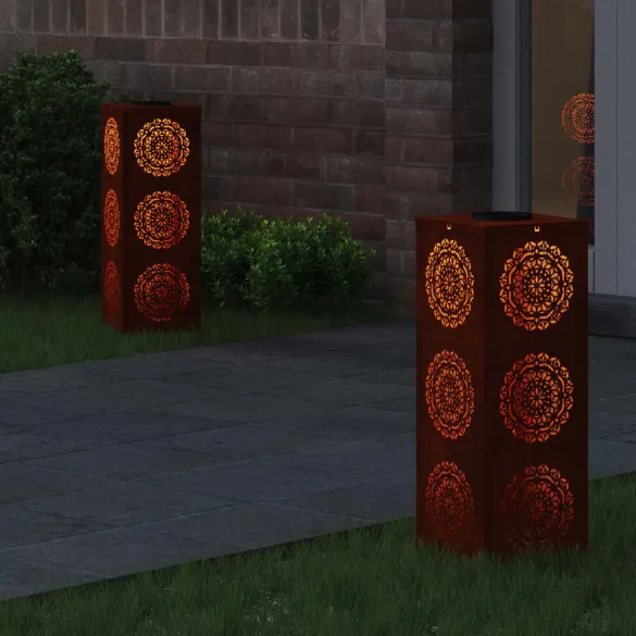 Lămpi LED Solare Oțel Corten | Iluminat Exterior