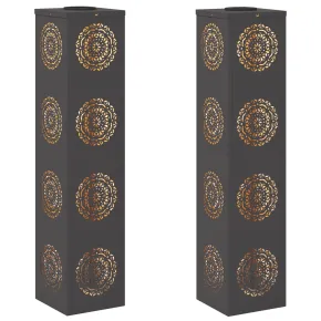 Lumină Solară LED Alei, 2 bucăți, Oțel Negru | Livrare Gratuită 2