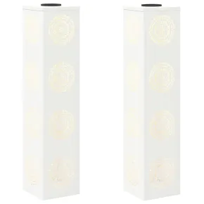 Lumină Solară LED pentru Alei | 2 bucăți | Oțel Alb 2