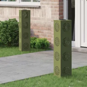 Lumină Solară LED pentru Alei - 2 bucăți, Verde Măsliniu