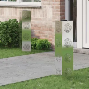 Lămpi LED Solare pentru Alei | 2 Bucăți | Oțel Inoxidabil