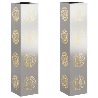 Lămpi LED Solare pentru Alei | 2 Bucăți | Oțel Inoxidabil